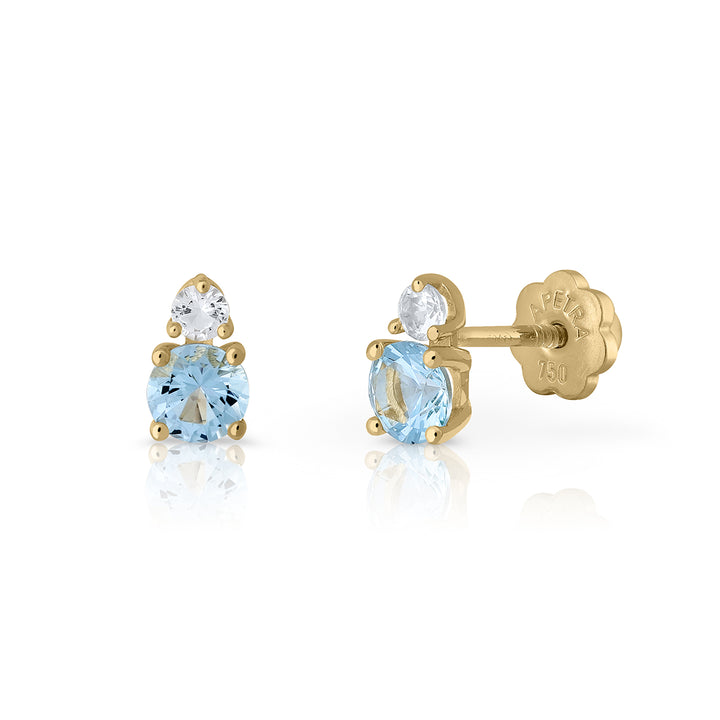 Pendientes Oro Holly Topacio Rosca celeste