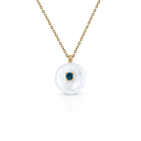 Collar oro perla Keshi garra topacio