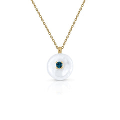 Gold Necklace Keshi Pearl Claw Topaz