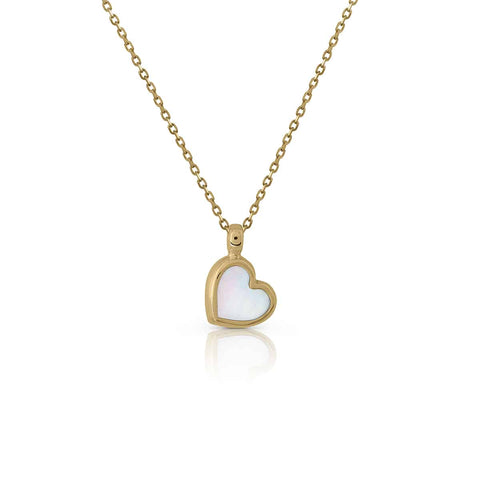 Gold Mother-of-Pearl Heart Necklace