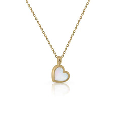 Collar oro nácar corazón