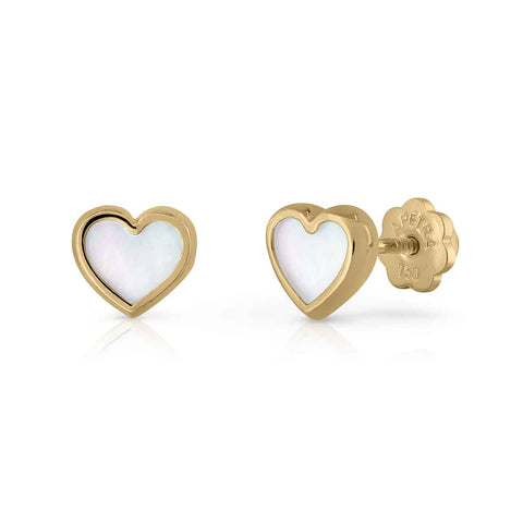 Gold Earrings Heart Mother-of-Pearl Collection