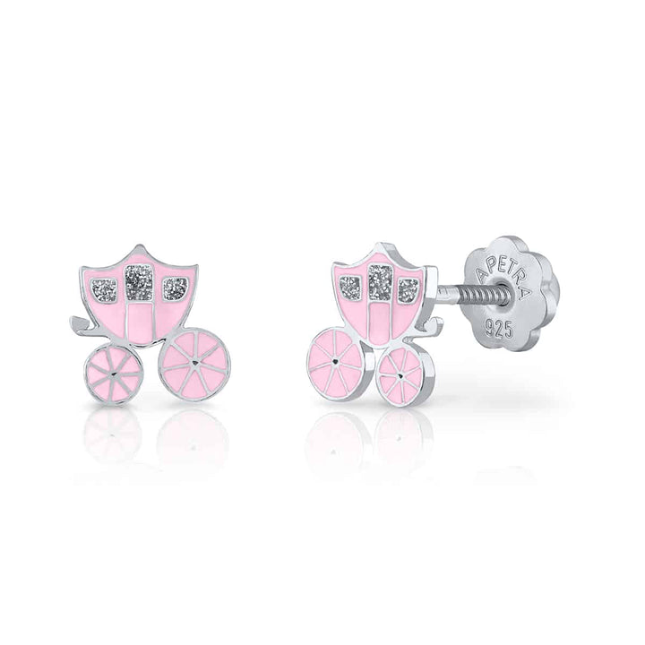 Pendientes Carroza Rosca Rosa Bebé