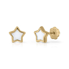 Pendientes oro Nácar estrella