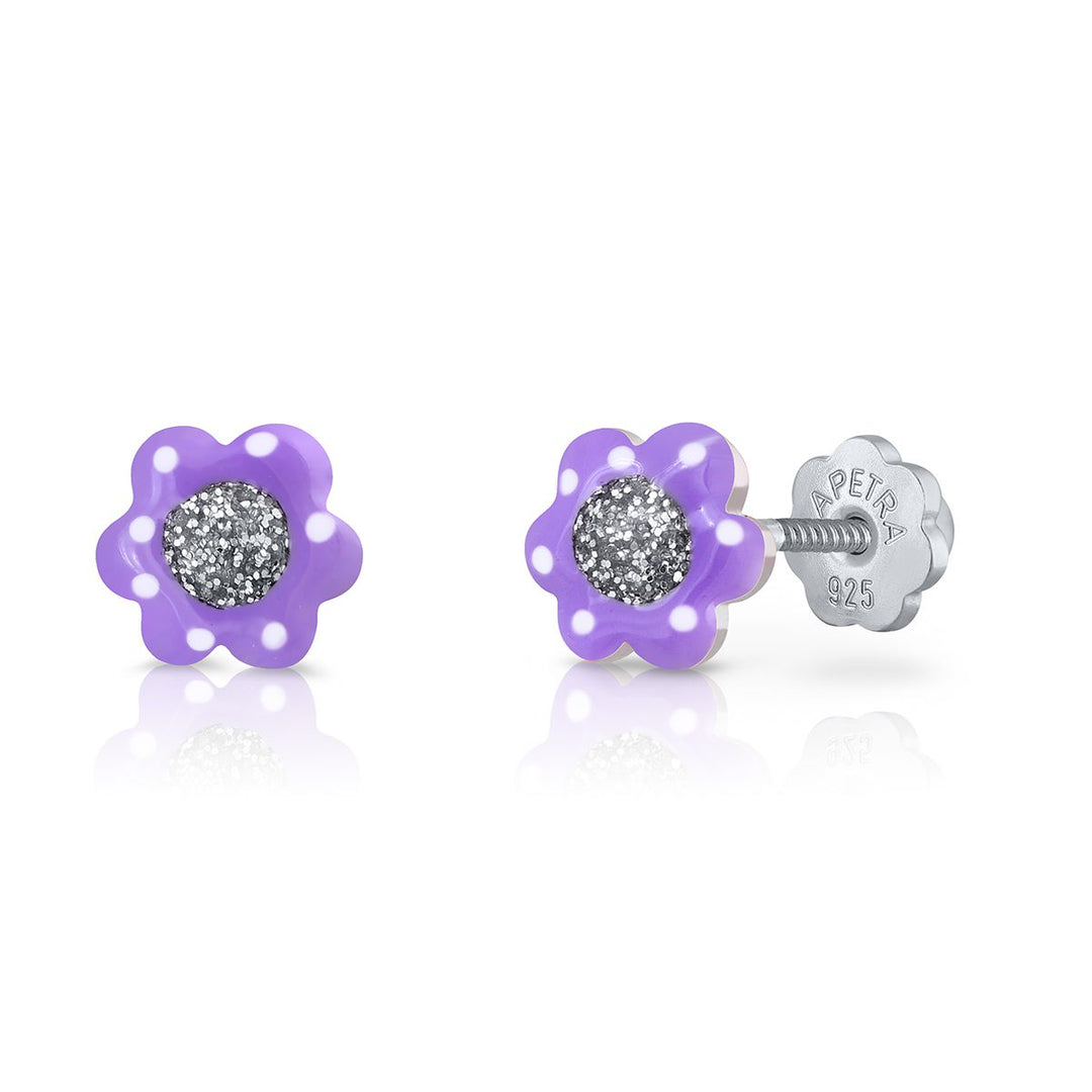 Mirror Flower Enamel Earrings
