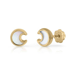 Pendientes oro Nácar luna