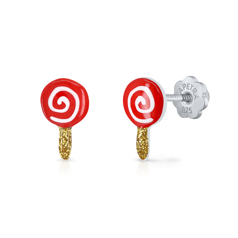 Xmas Lollipop Enamel Earrings