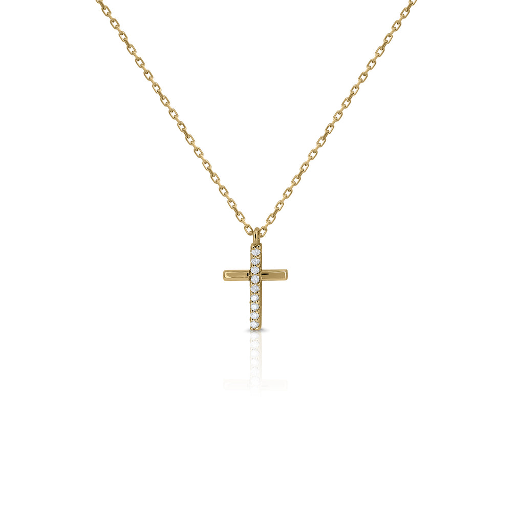 Golden Cross with Diamond Necklace