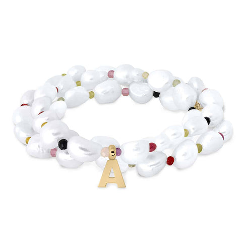 Baroque Pearl Tutti Initial Necklace