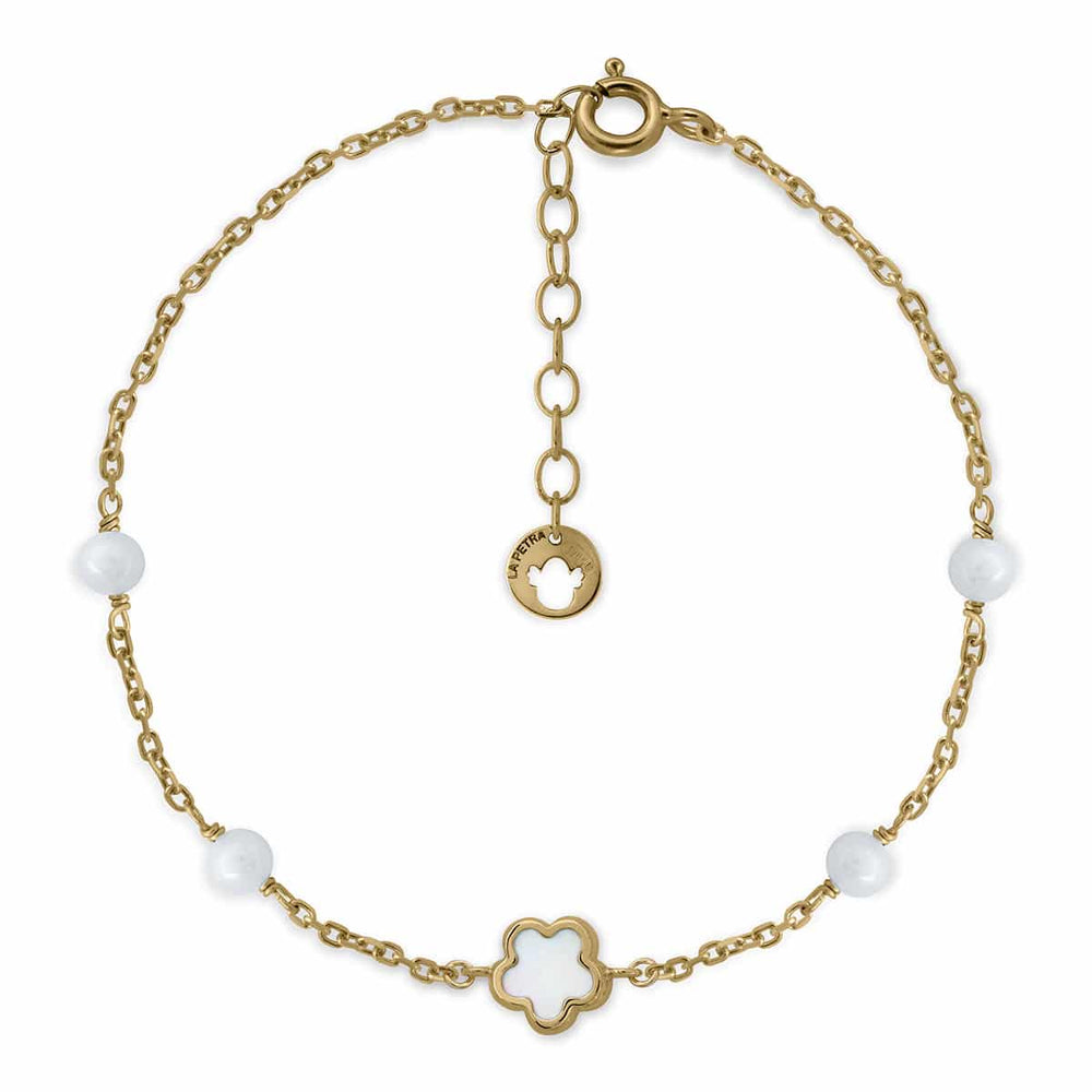 Gold Bracelet Mother of Pearl & Pearls