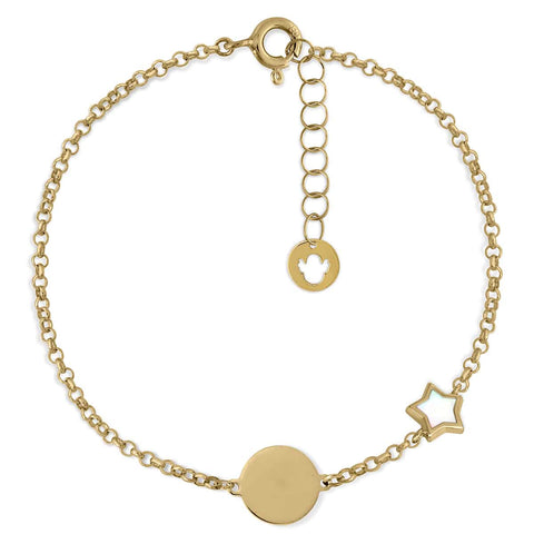 Gold Bracelet Mother-of-Pearl Badge