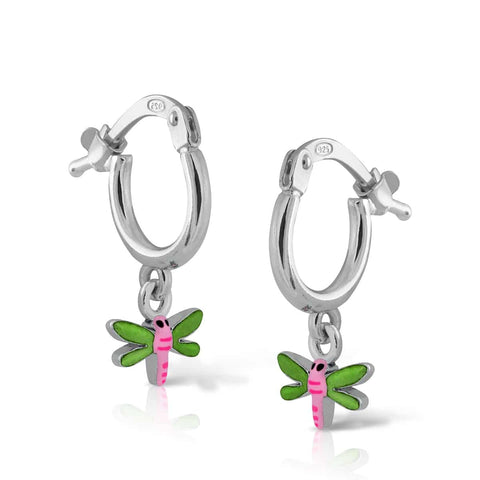 Mini Tambourine Earrings Enamel Dragonfly Lula