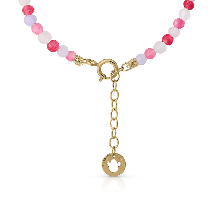 Collar Oro Colección Sprinkles Virgen rosa detras