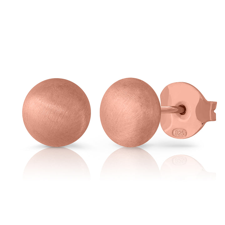 Pendientes Presión Botón rosa mate
