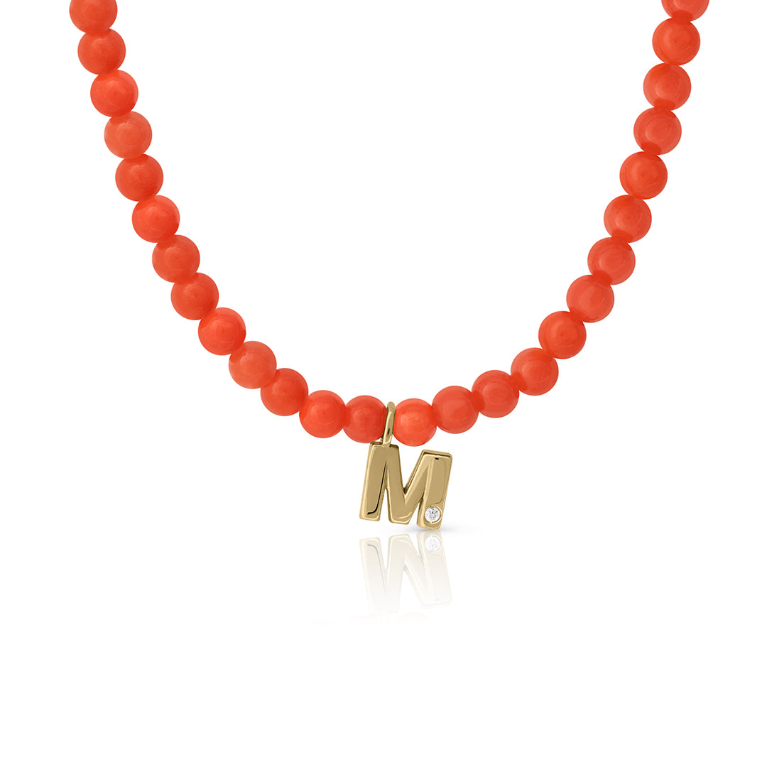 Collar oro coral Lilly con diamante
