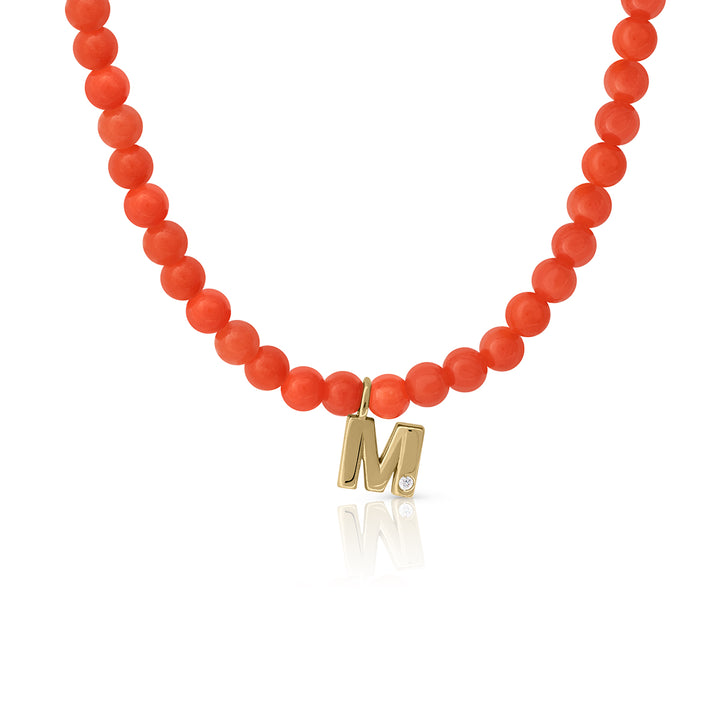 Collar oro coral Lilly con diamante