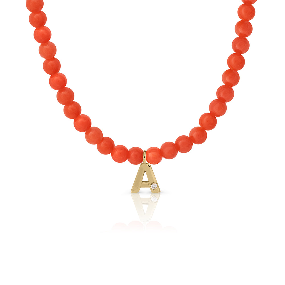 Coral Claw Heart Topaz Necklace