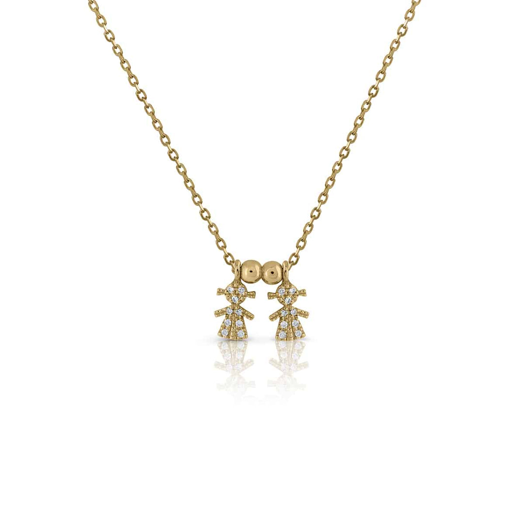 Collar Oro 2 Lolitas Diamantes