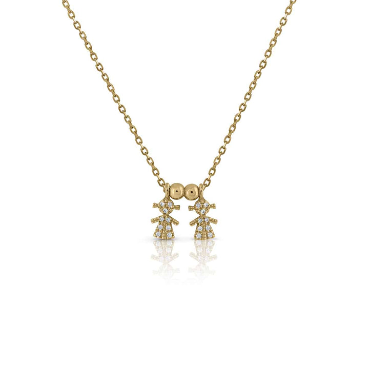 Collar Oro 2 Lolitas Diamantes