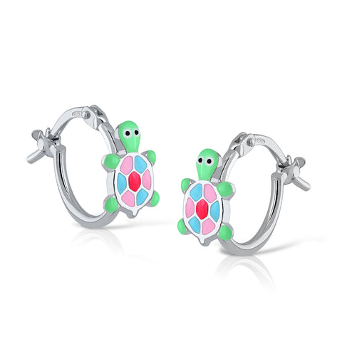 Mini Hoop Enamel - Turtle