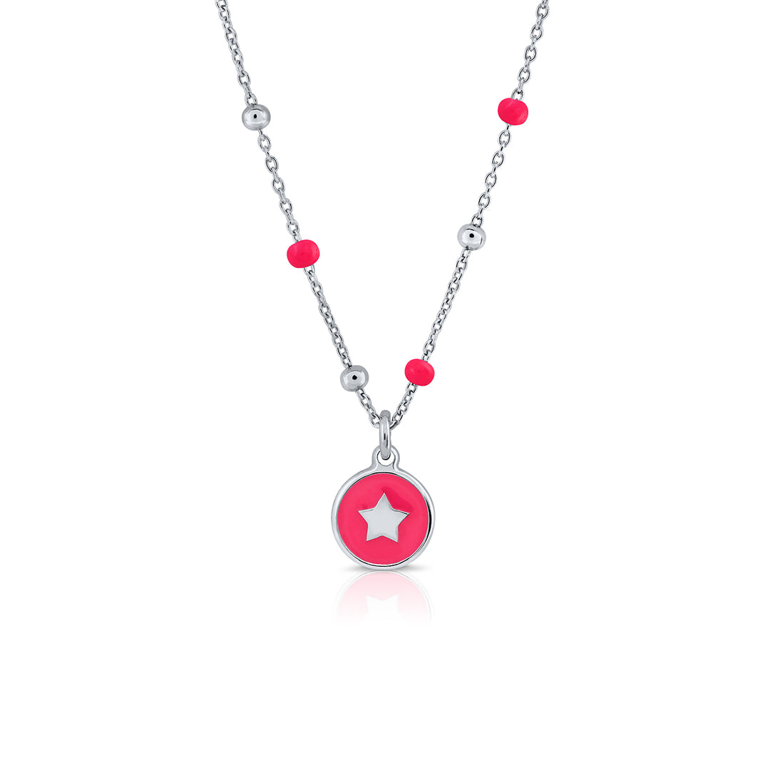 Mini Mary Enamel Necklace - Turquoise Star