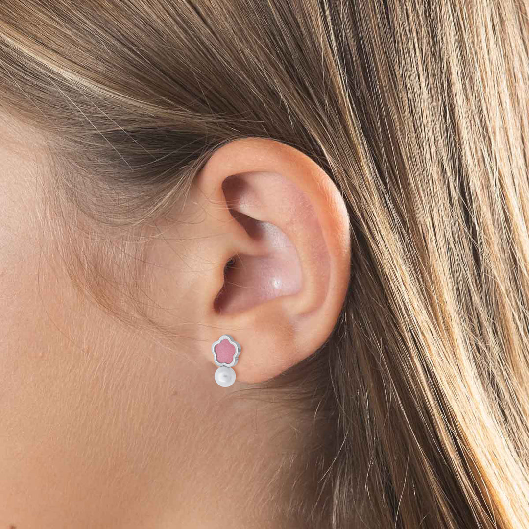 modelo Pendientes Colección Cristal Pearl Flor
