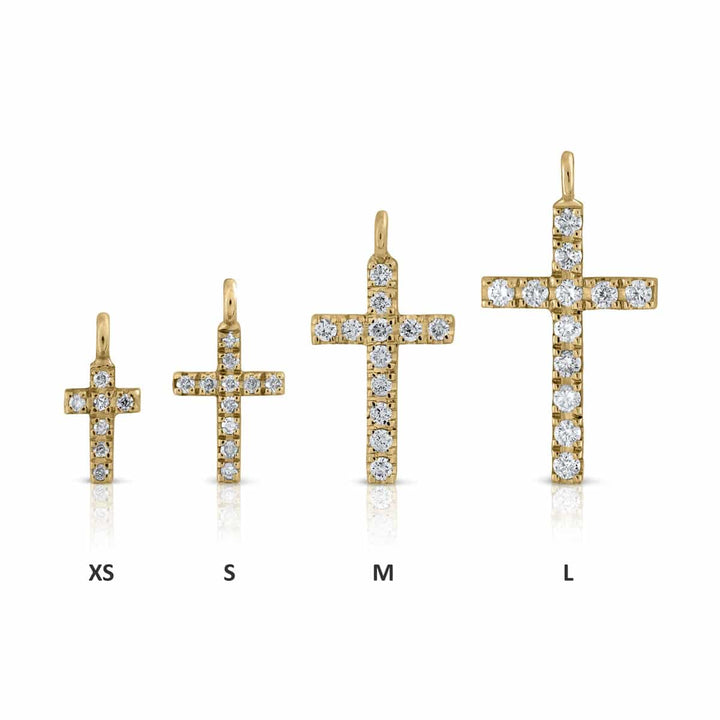 Prime Collection Diamonds M Cross Necklace