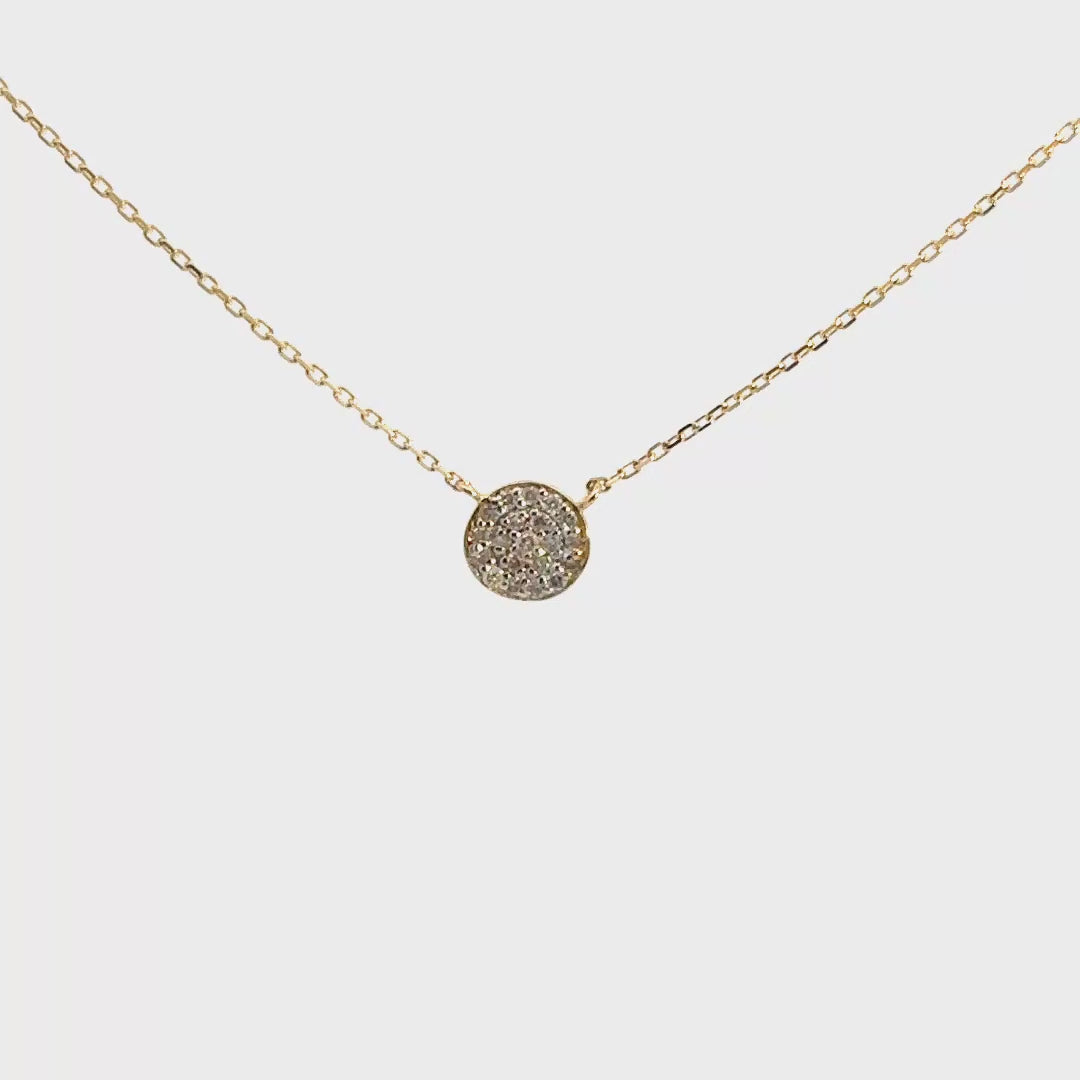Collar oro diamantes circulo en pavé