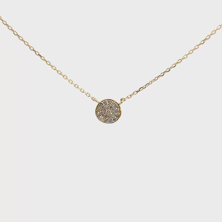Collar oro diamantes circulo en pavé