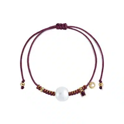 Pulsera Macramé Bicolor Perla y Topacio